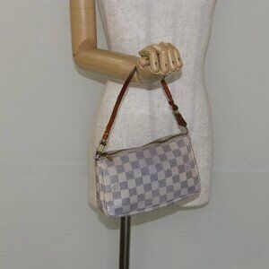 LOUIS VUITTON Damier Azur Pochette Accessoires Pouch N51986 LV Auth 143621